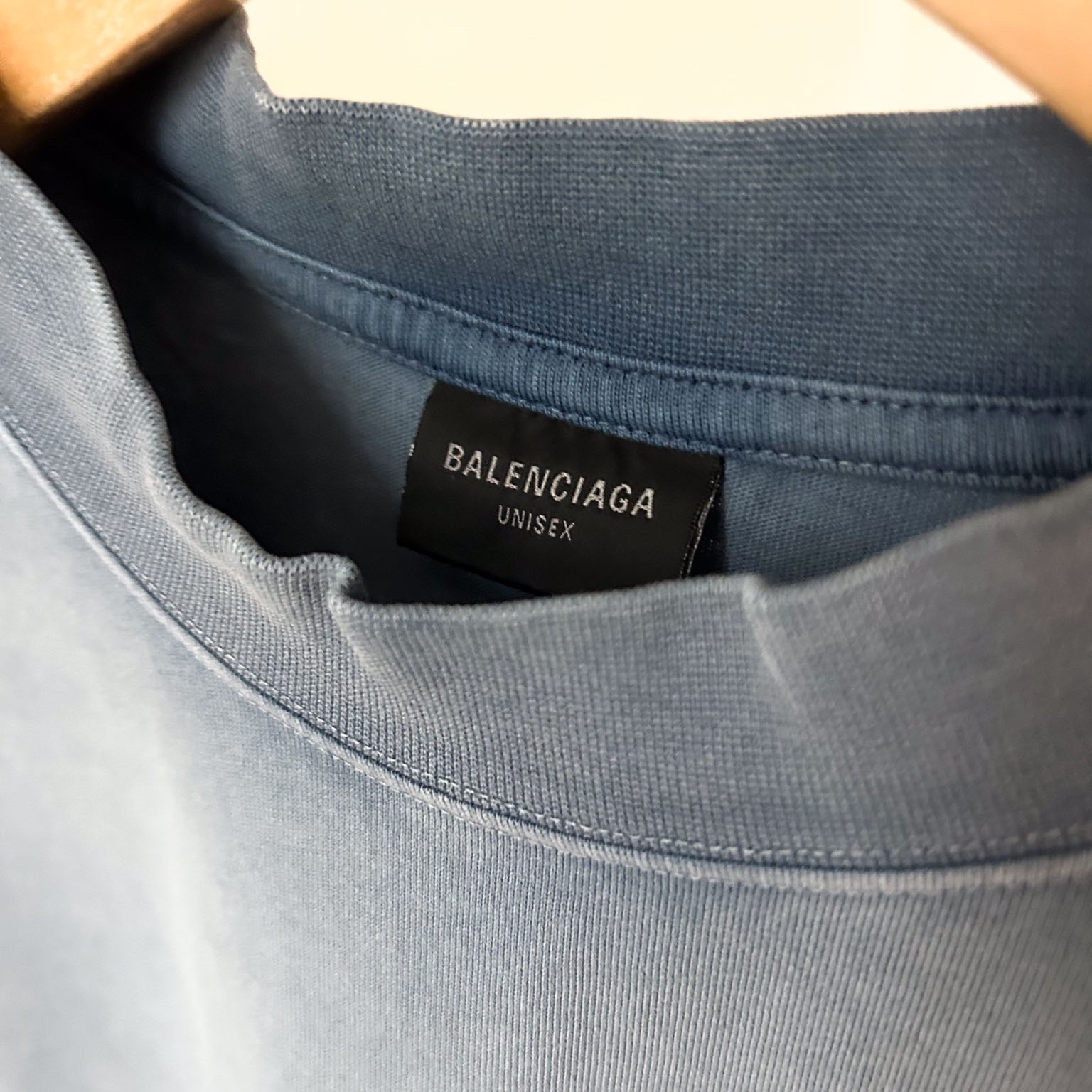 Balenciaga Vintage Jersey Political Campaign T-Shirt Faded Blue 착용 스타일 - 3