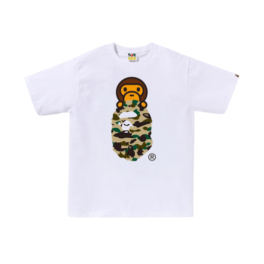 BAPE 1st Camo Milo on Ape Head T-Shirt White Yellow