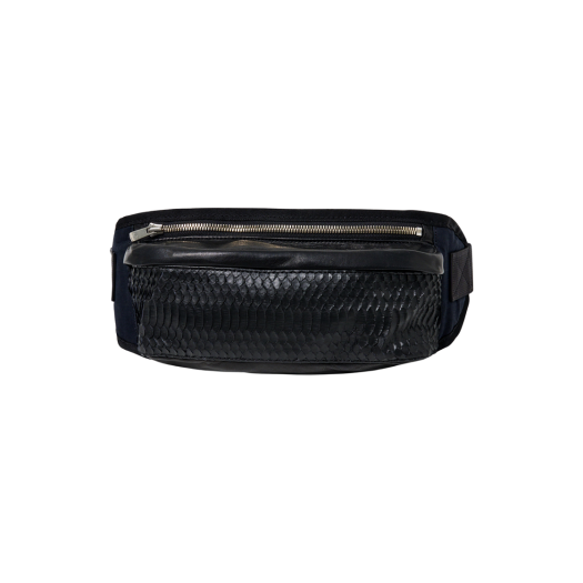 WA201 Haleine Python Leather Belt Bag Black