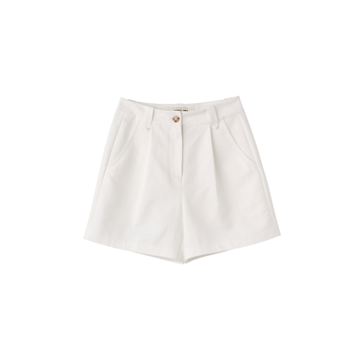 WBE2L12509WH General Idea Woman Cotton Pintuck Shorts White