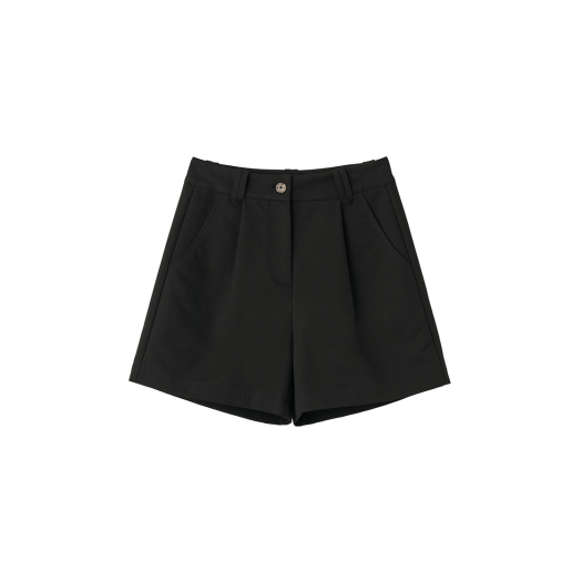 WBE2L12509BK General Idea Woman Cotton Pintuck Shorts Black