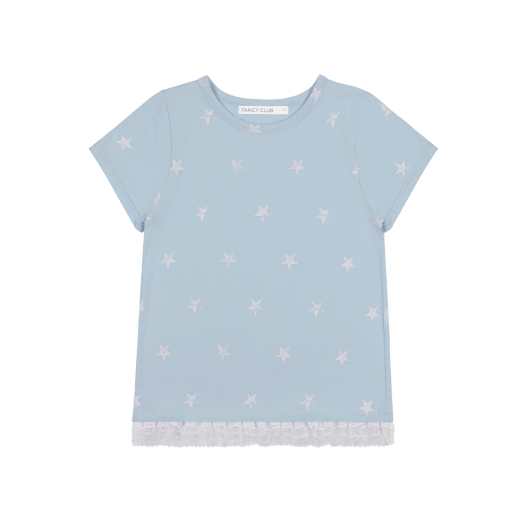 Coyseio Triple Star Ringer Tee - Pastel Blue | 하이츠스토어