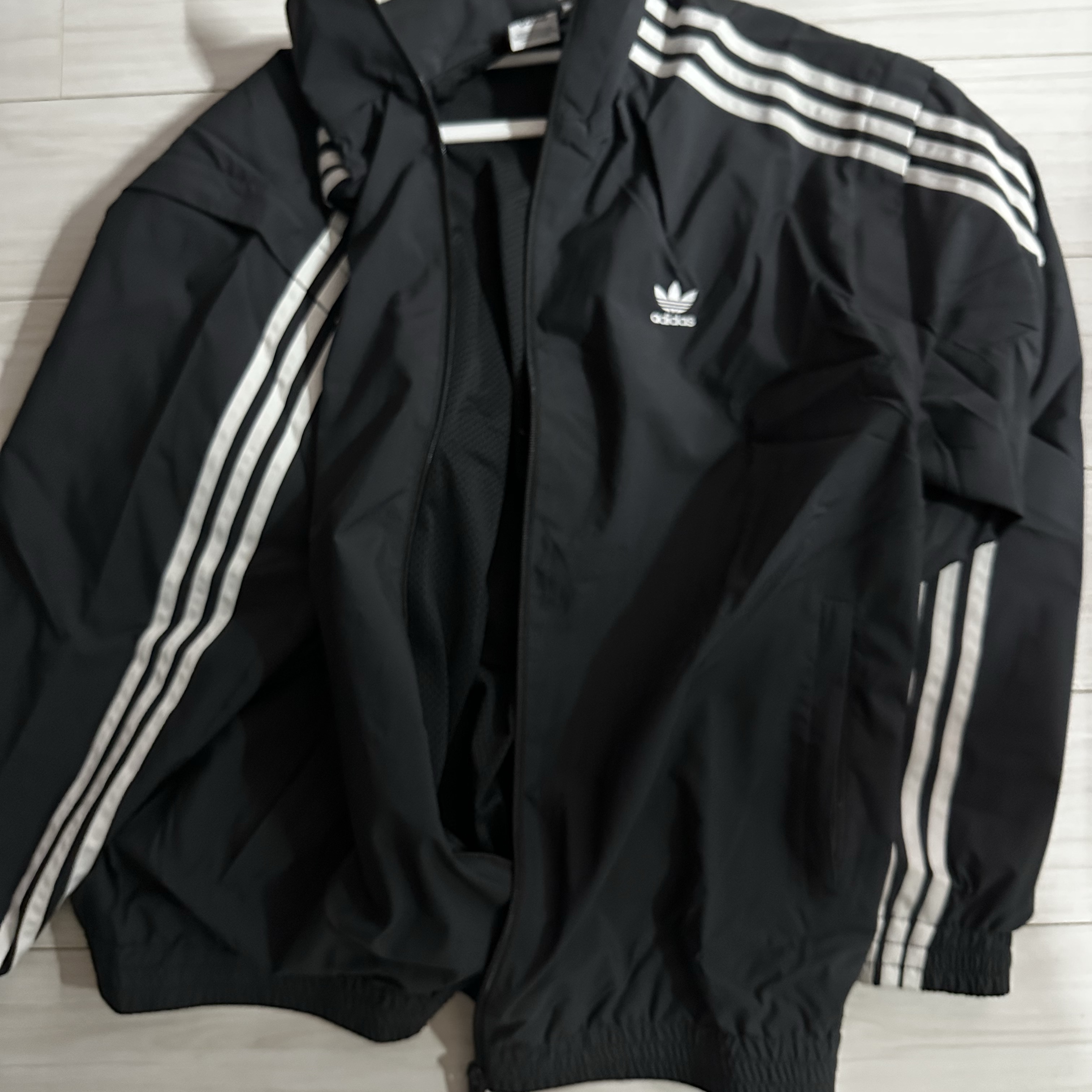 (W) Adidas Adilenium Season 2 Oversized Zip Track Top Gender Neutral Black - KR Sizing 착용 스타일