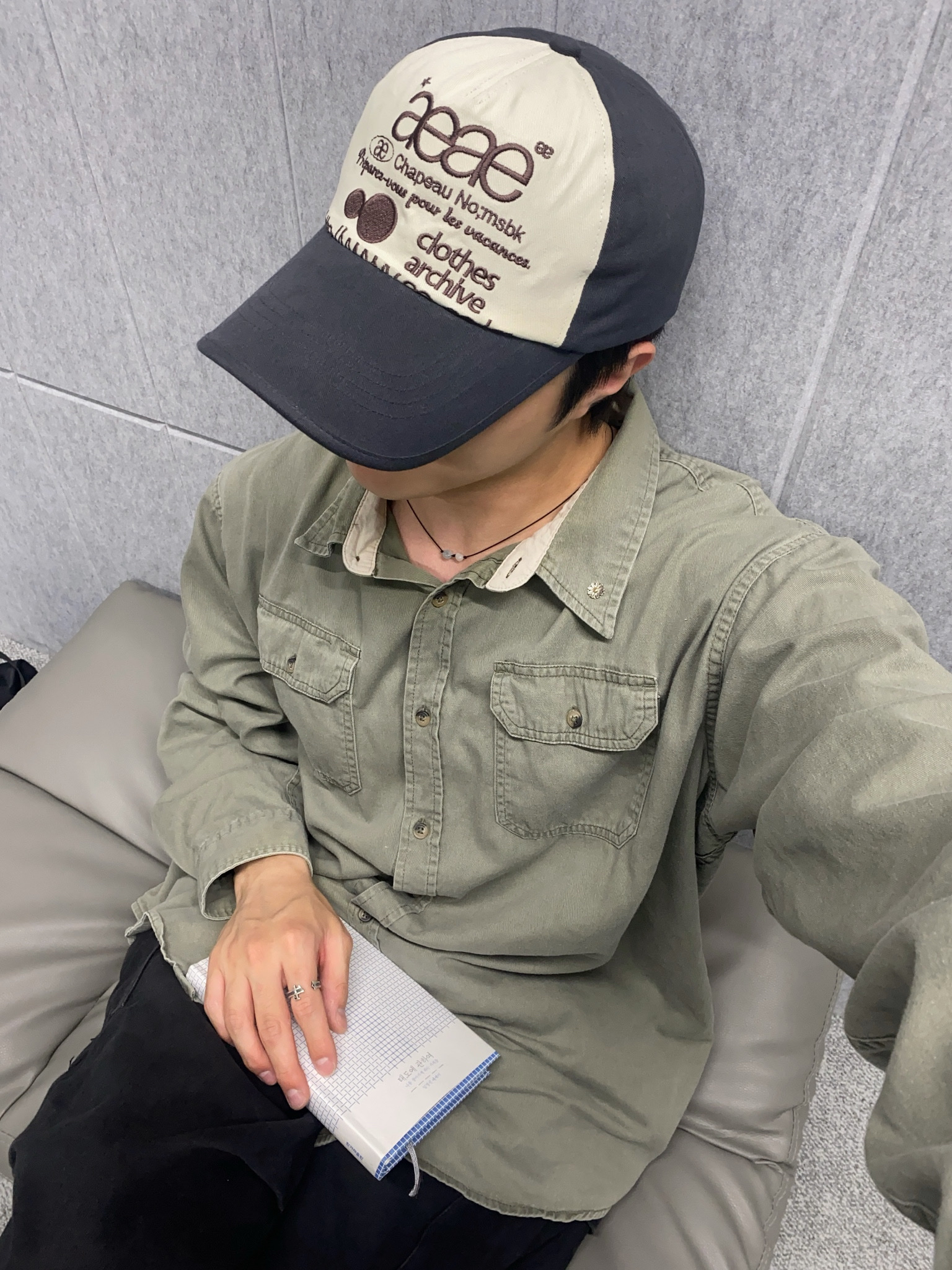 [프리오더] Polyteru 925 Silver Ring 001 Symbol P, AEAE Web Logo 5 Pannel Ball Cap Navy & Ivory 착용 스타일 - 1