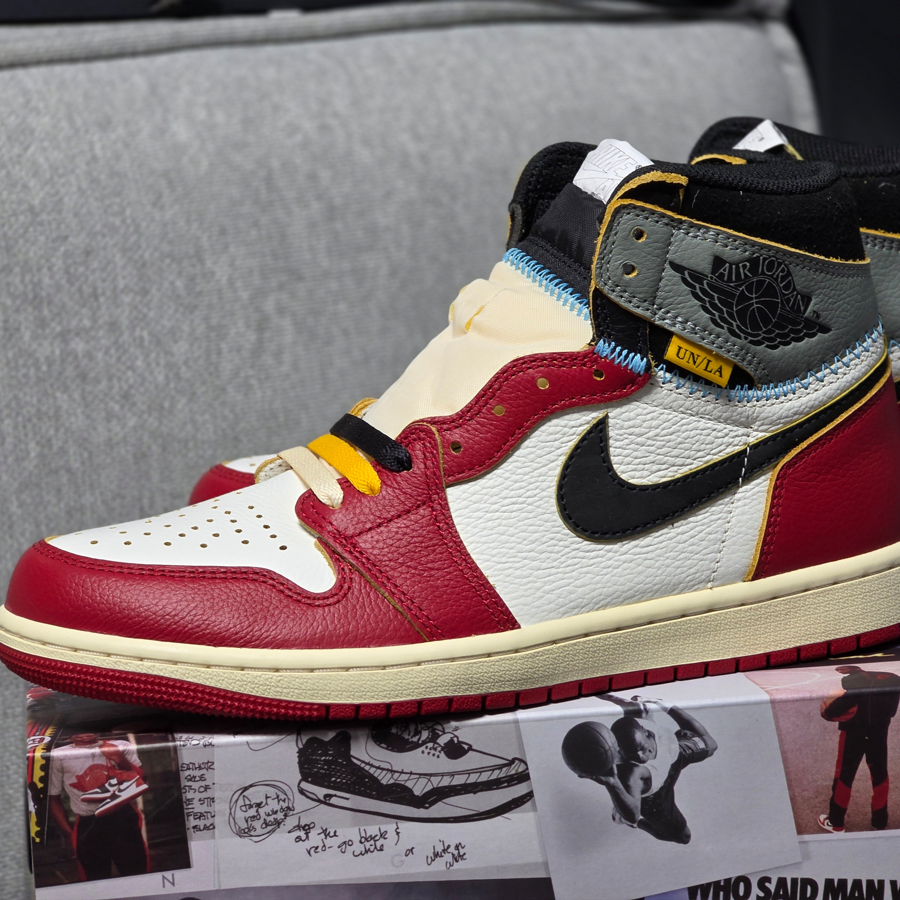 Jordan 1 x Union Retro High OG Chicago Shadow 착용 스타일 - 7