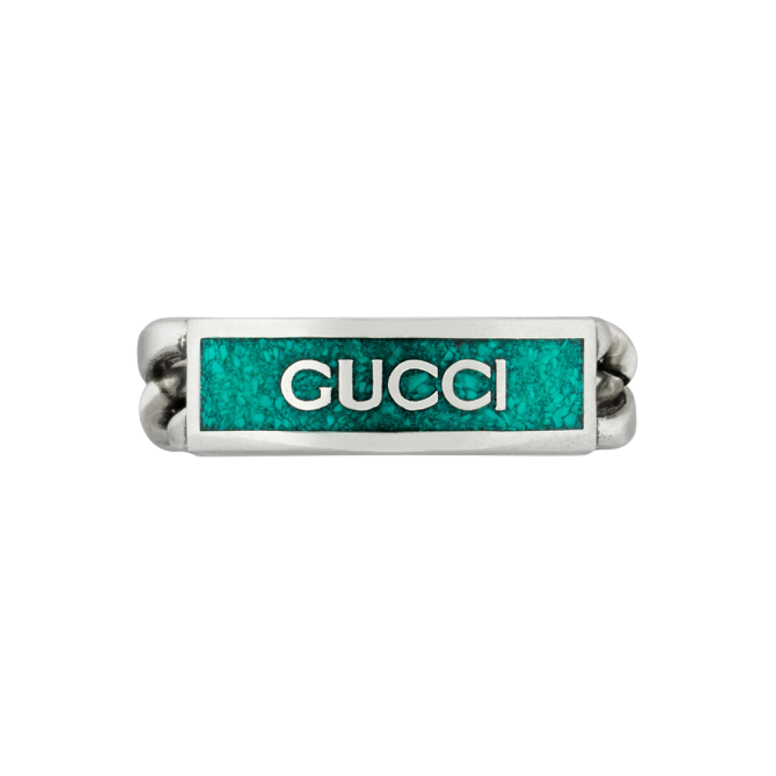 구찌 로고 에나멜 링 실버(Gucci Logo Enamel Ring Silver)