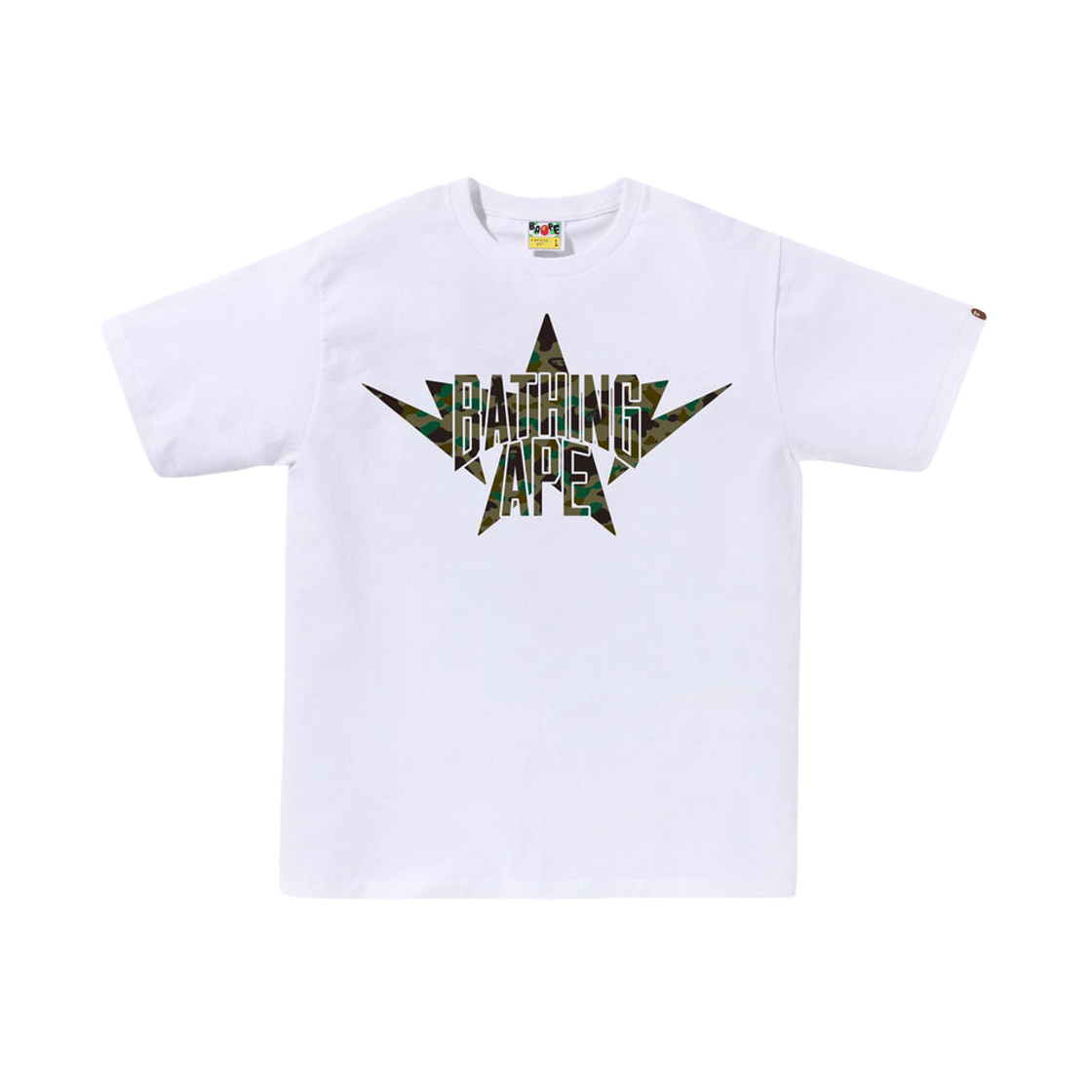 베이프 퍼스트 카모 트윈 스타 NYC 티셔츠 화이트 그린