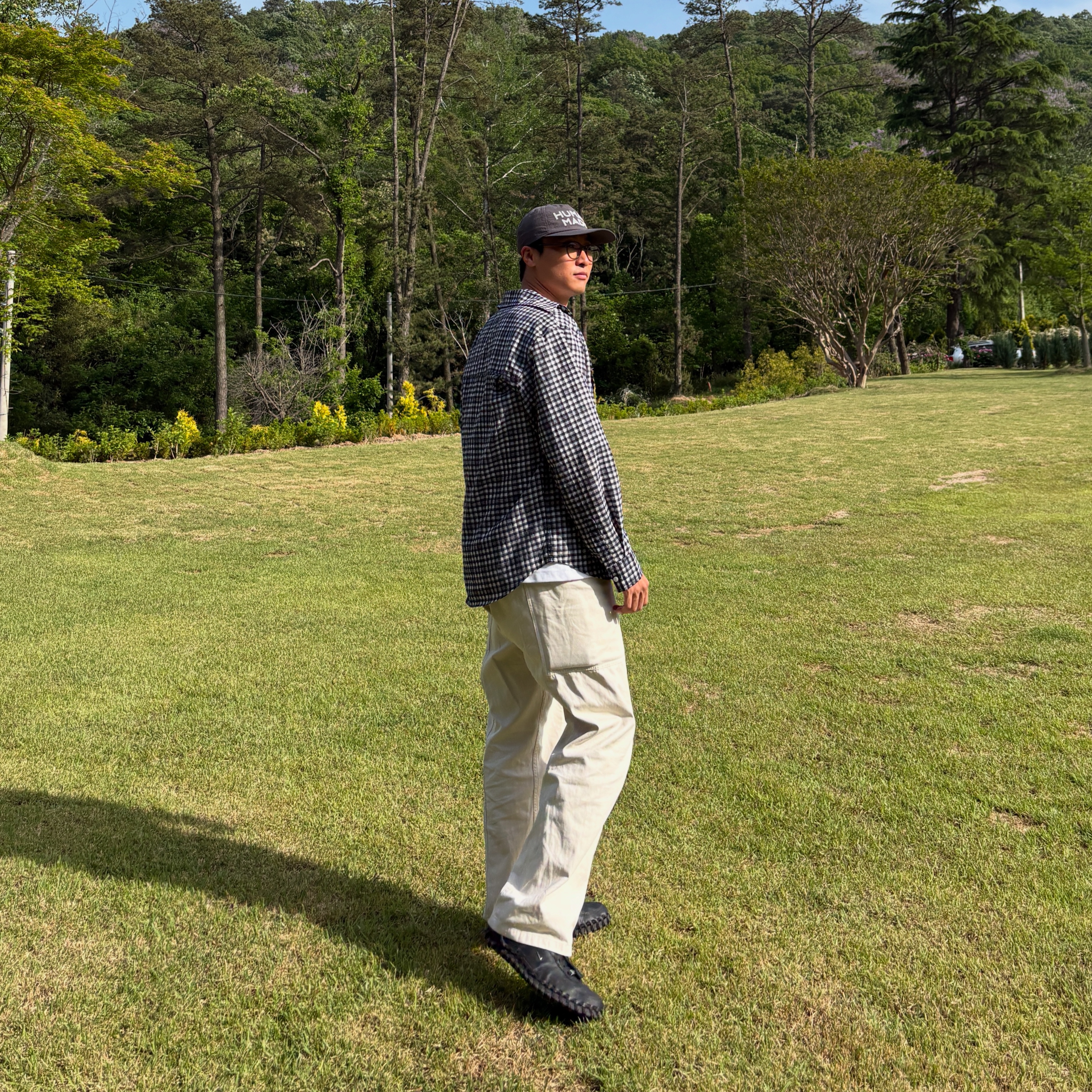 Human Made 5 Panel Nylon Cap Charcoal, Nike x Jacquemus J Force 1 Low LX SP Black 착용 스타일