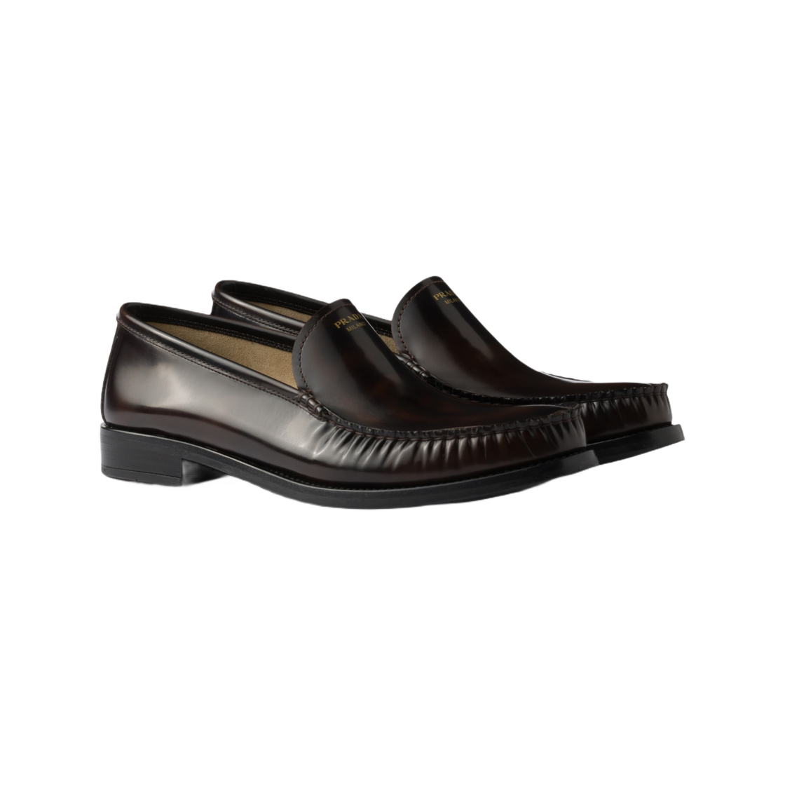 (W) 프라다 브러쉬드 레더 로퍼 시에나((W) Prada Brushed Leather Loafers Sienna) - 2
