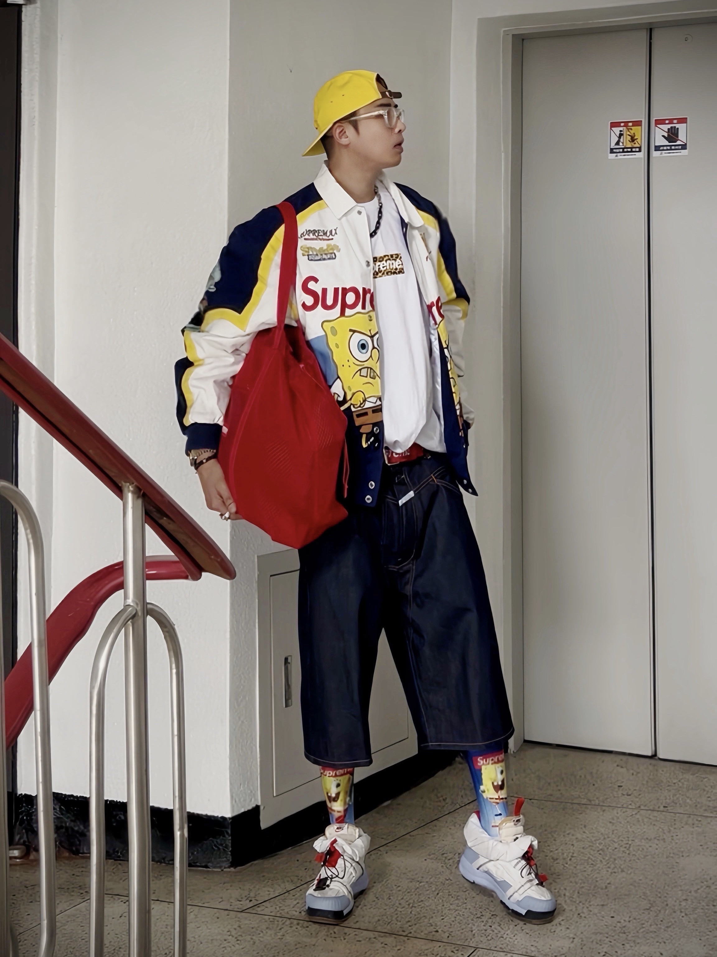 Supreme Washed Chino Twill Camp Cap Yellow - 24FW, Chrome Hearts Vagillionaire II Crystal 착용 스타일