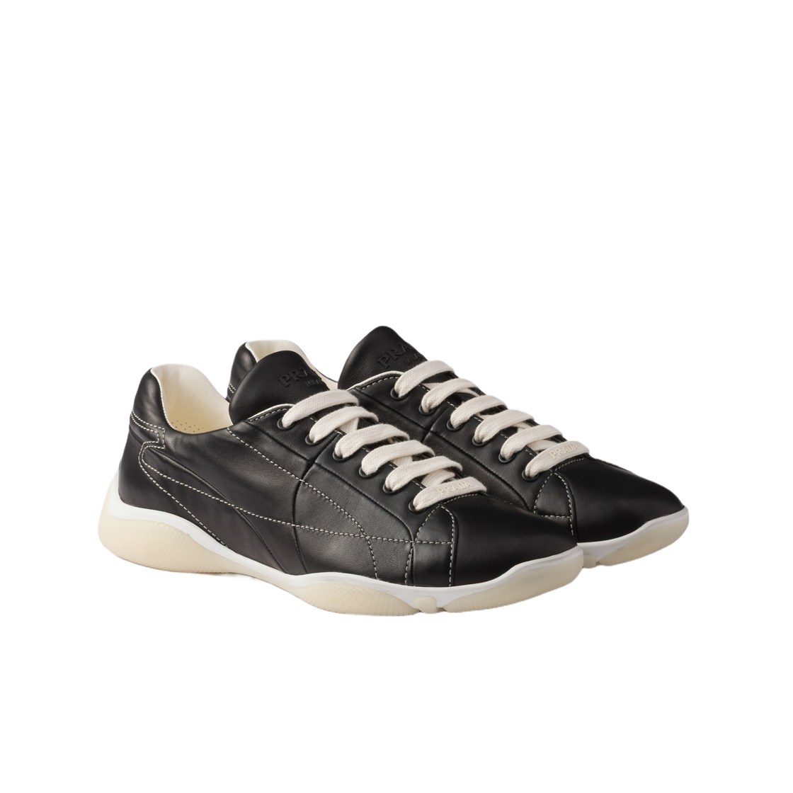 프라다 나파 레더 스니커즈 블랙(Prada Nappa Leather Sneakers Black) - 2