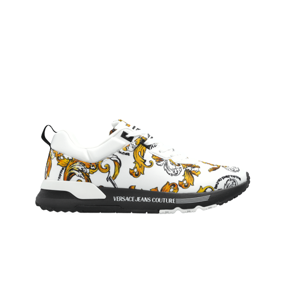 베르사체 진 꾸뛰르 바로코 프린트 스니커즈 화이트(Versace Jeans Couture Sneakers with Barocco Print White)