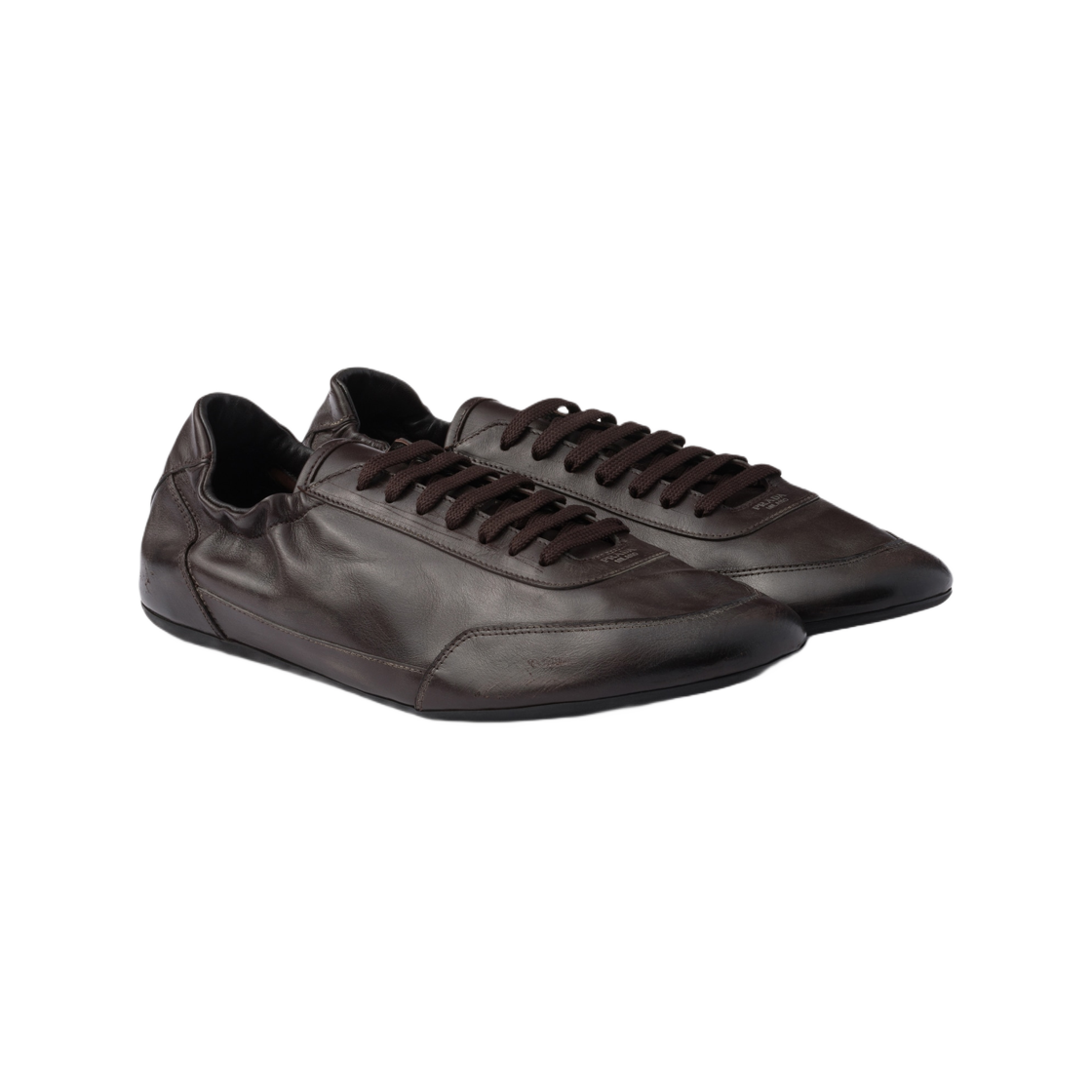 프라다 컬랩스 레더 스니커즈 다크 브라운(Prada Collapse Leather Sneakers Dark Brown) - 2