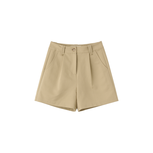 WBE2L12509BE General Idea Woman Cotton Pintuck Shorts Beige