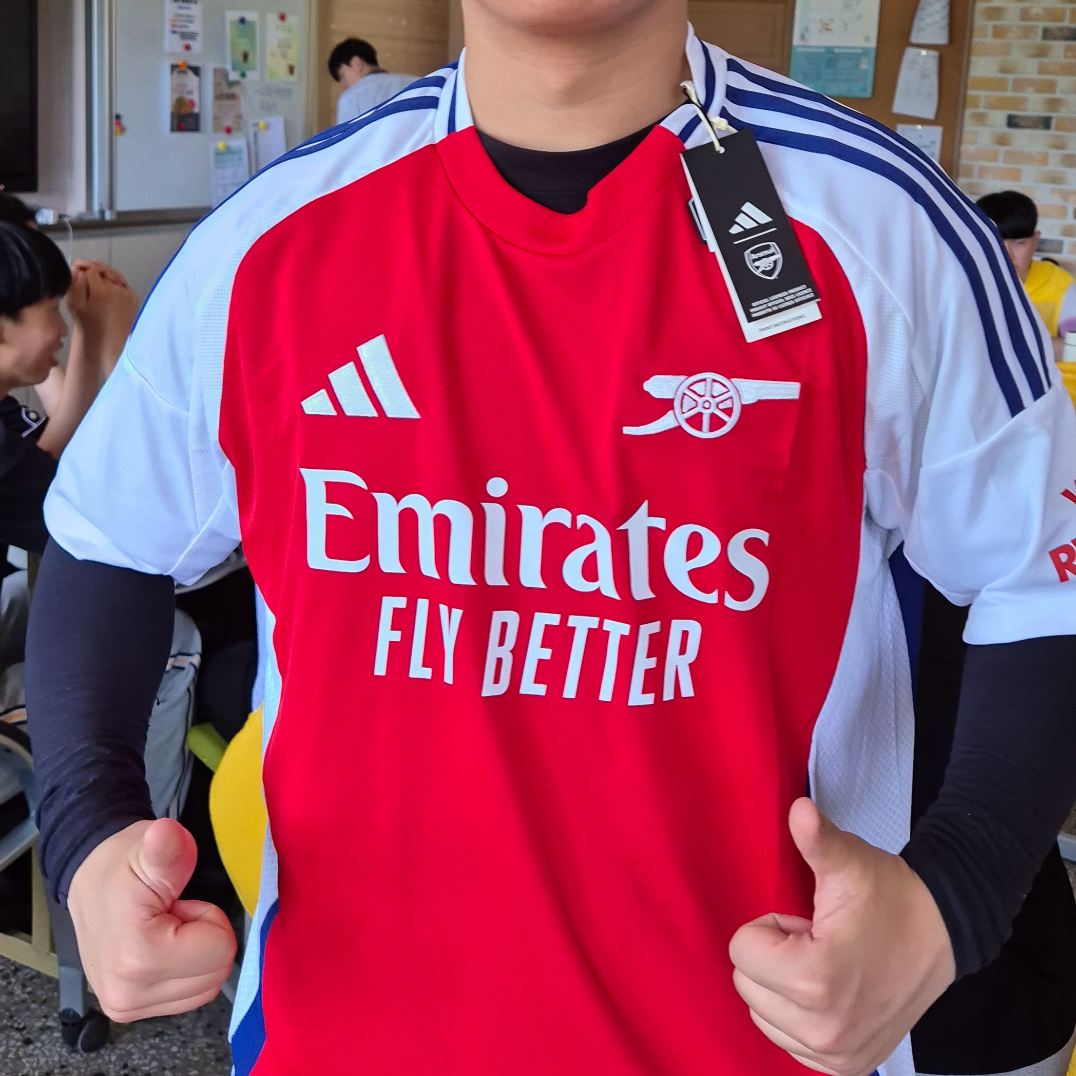 Adidas Arsenal 2024/25 Home Jersey Better Scarlet White - KR Sizing (Non Marking Ver.) 착용 스타일
