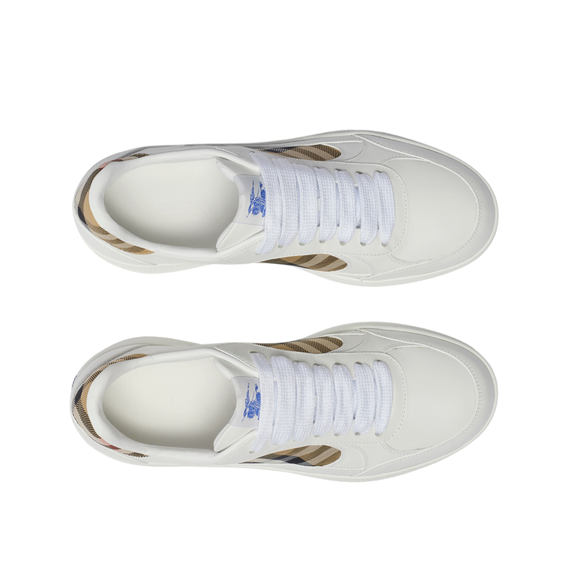 버버리 레더 체크 테라스 스니커즈 화이트 샌드(Burberry Leather Check Terrace Sneakers White Sand) - 2