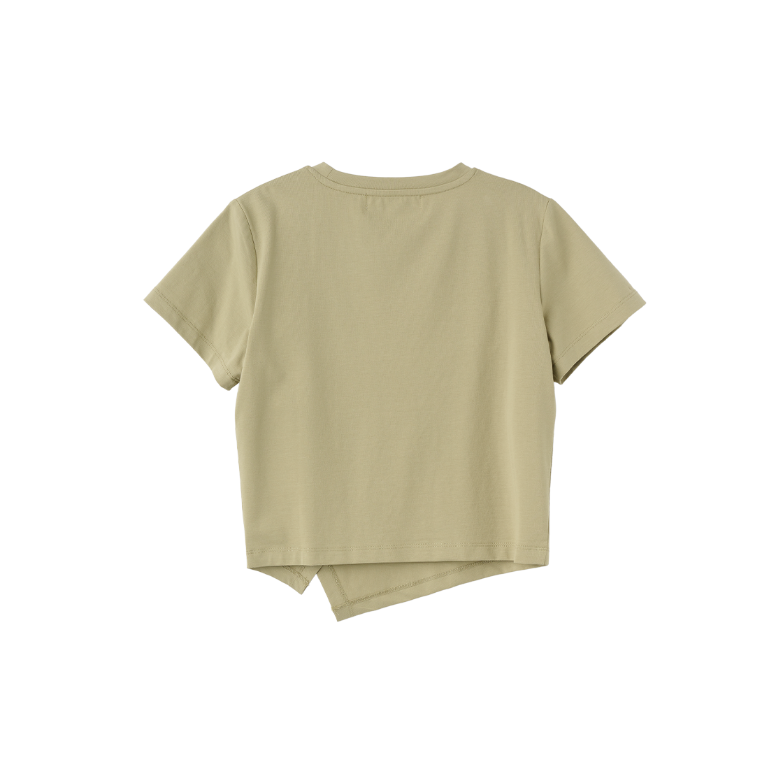 제너럴아이디어 우먼 언밸런스 실켓 스판 아트웍 반팔티 라이트 카키(General Idea Woman Unbalance Silket Span Artwork Half T-Shirts Light Khaki) - 2