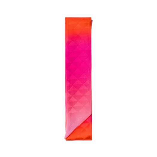 Prada Printed Silk Twill Skinny Scarf Fuchsia