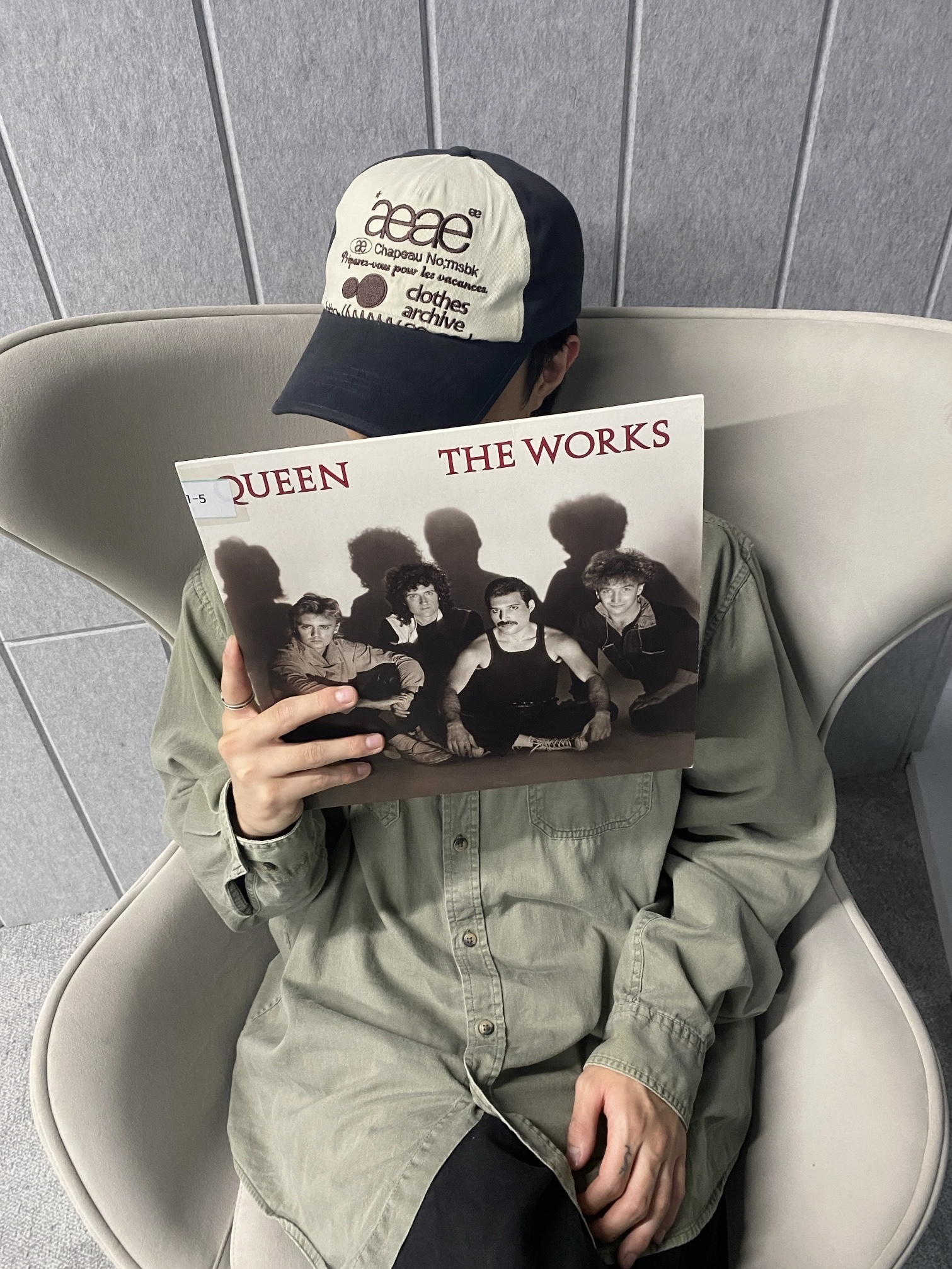 [프리오더] Polyteru 925 Silver Ring 001 Symbol P, AEAE Web Logo 5 Pannel Ball Cap Navy & Ivory 착용 스타일 - 2