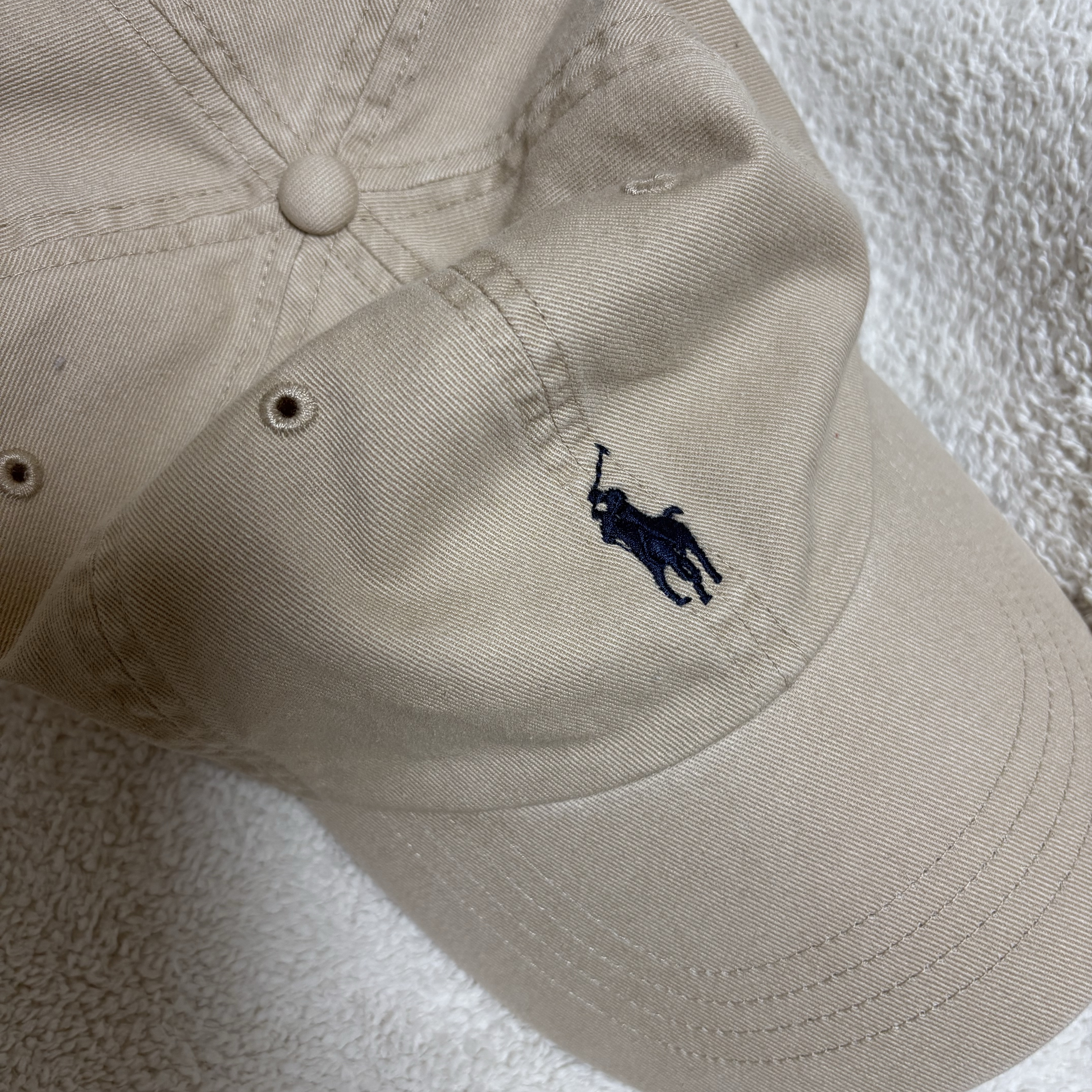 [20% 적립] Polo Ralph Lauren Cotton Chino Baseball Cap Nubuck Relay Blue - 25SS 착용 스타일
