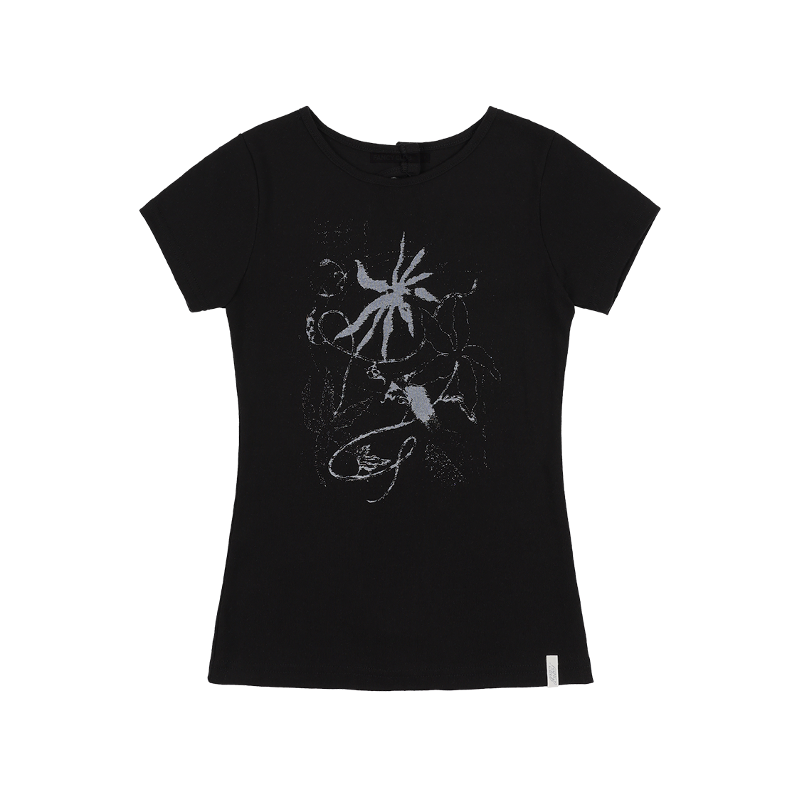 팬시클럽 백 슬릿 버튼 티 블랙