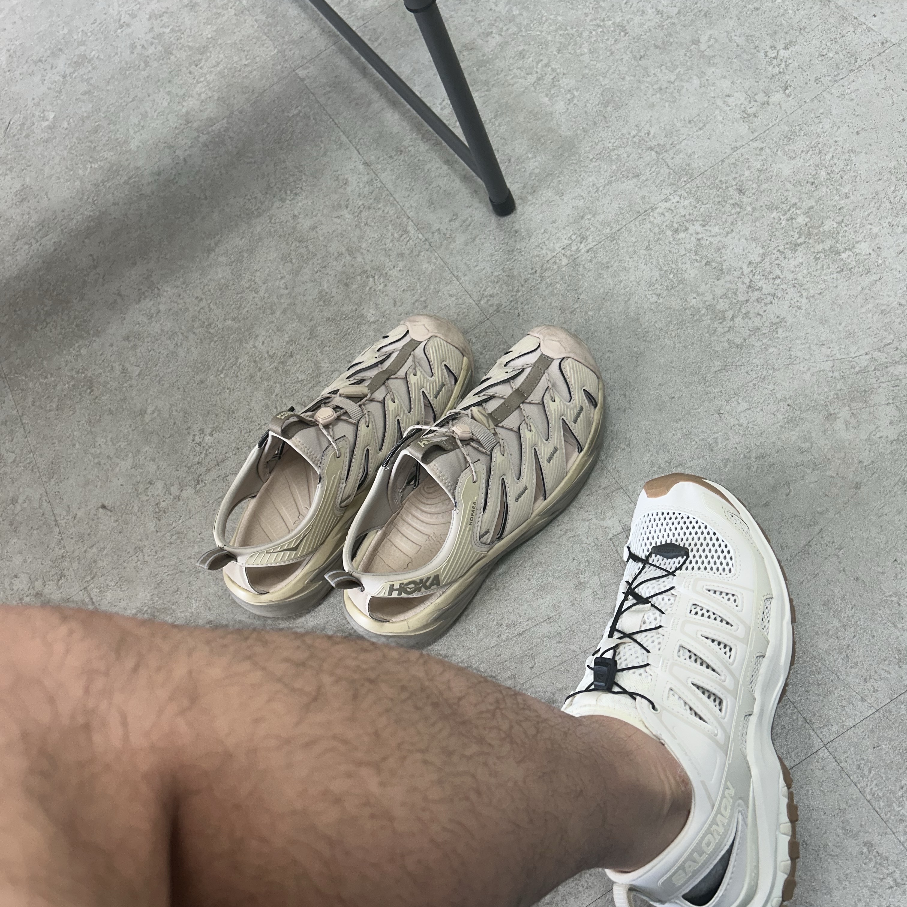 Salomon XA Pro 3D Amphib Vanilla Ice Almond Milk 착용 스타일 - 1