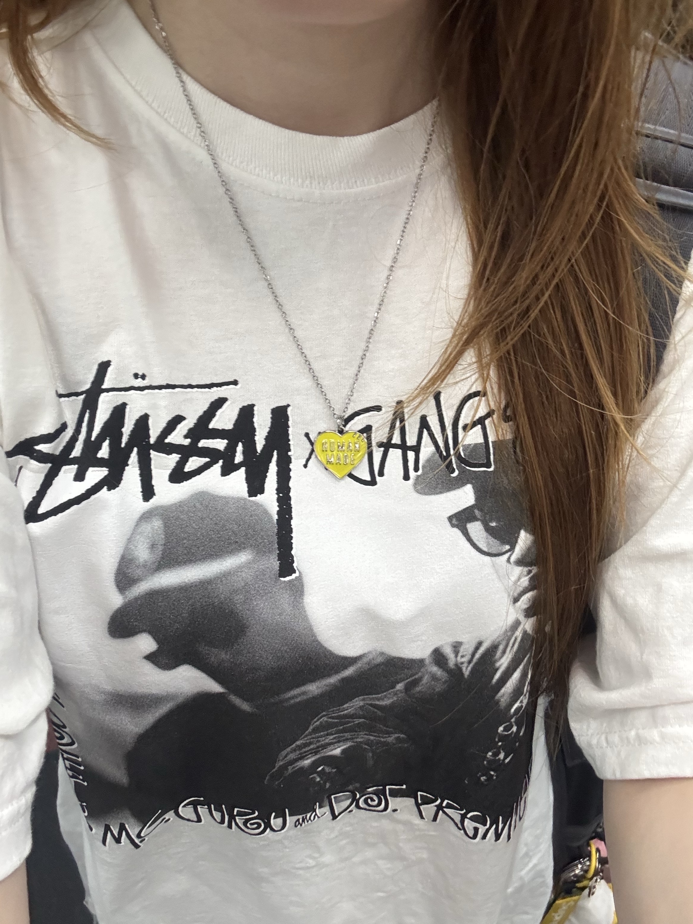 Stussy x Gang Starr Take It Personal T-Shirt White, (GS) Nike Air Force 1 LV8 3 Wheat 착용 스타일 - 6