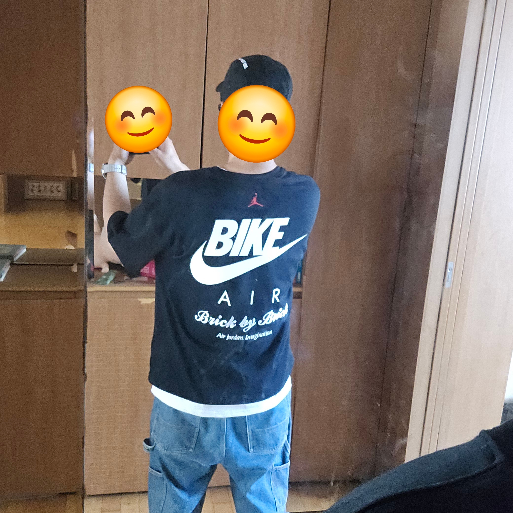 Jordan x Nigel Sylvester T-Shirt Black (HQ1736-010), Supreme Double Knee Painter Pant Washed Indigo - 24SS 착용 스타일