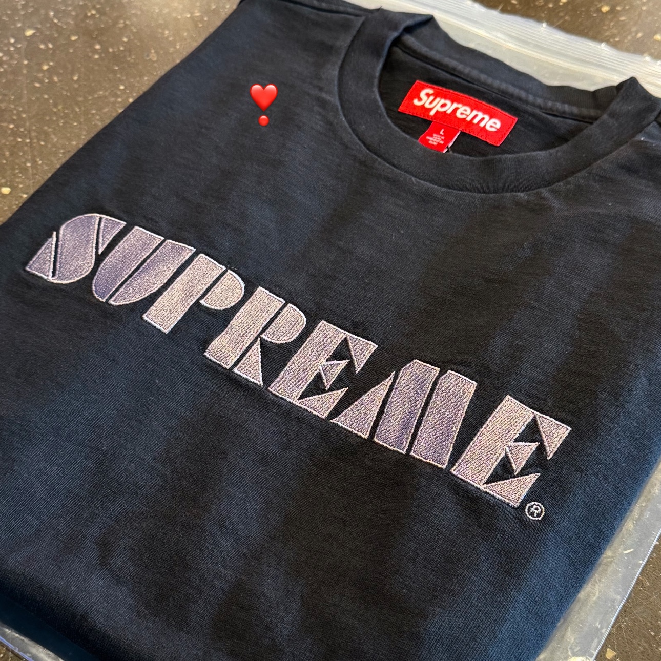 Supreme Stencil Embroidered S/S Top Black - 24SS 착용 스타일