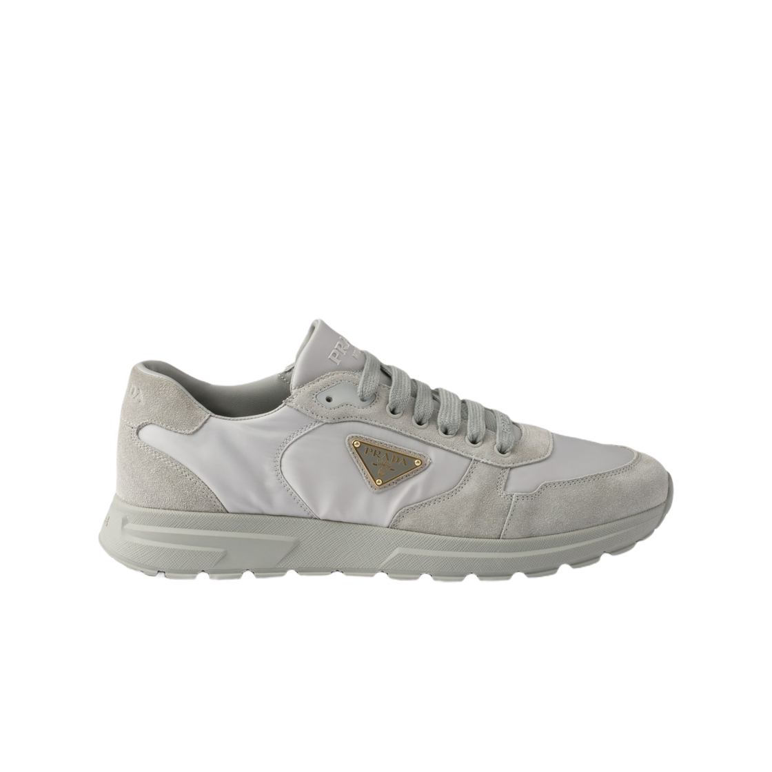 2EE436-D7C-F0424 Prada Prax 2.0 Re-Nylon and Suede Sneakers Cloudy Gray