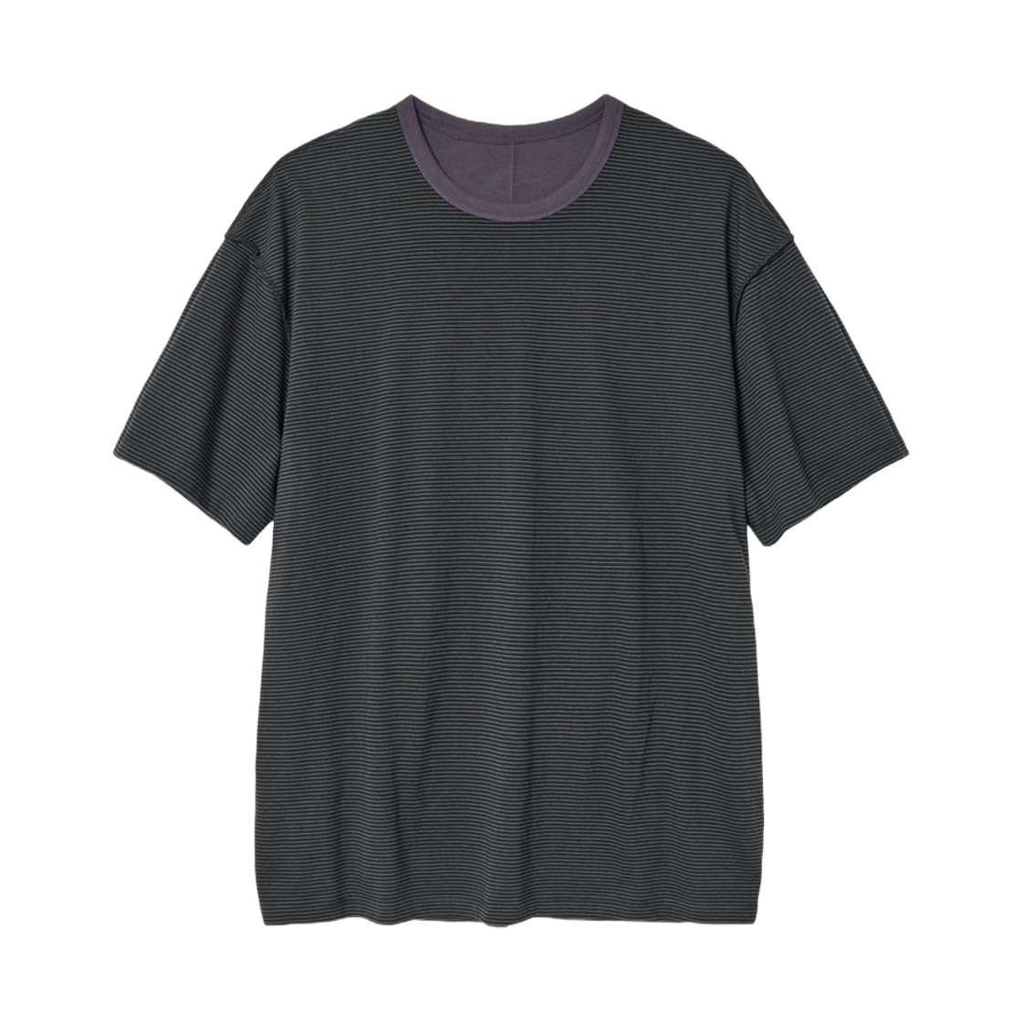 해칭룸 투 페이스 스트라이프 티셔츠 1/2 퍼플 차콜(Hatchingroom Two Face Stripe T-shirt 1/2 Purple Charcoal) - 2