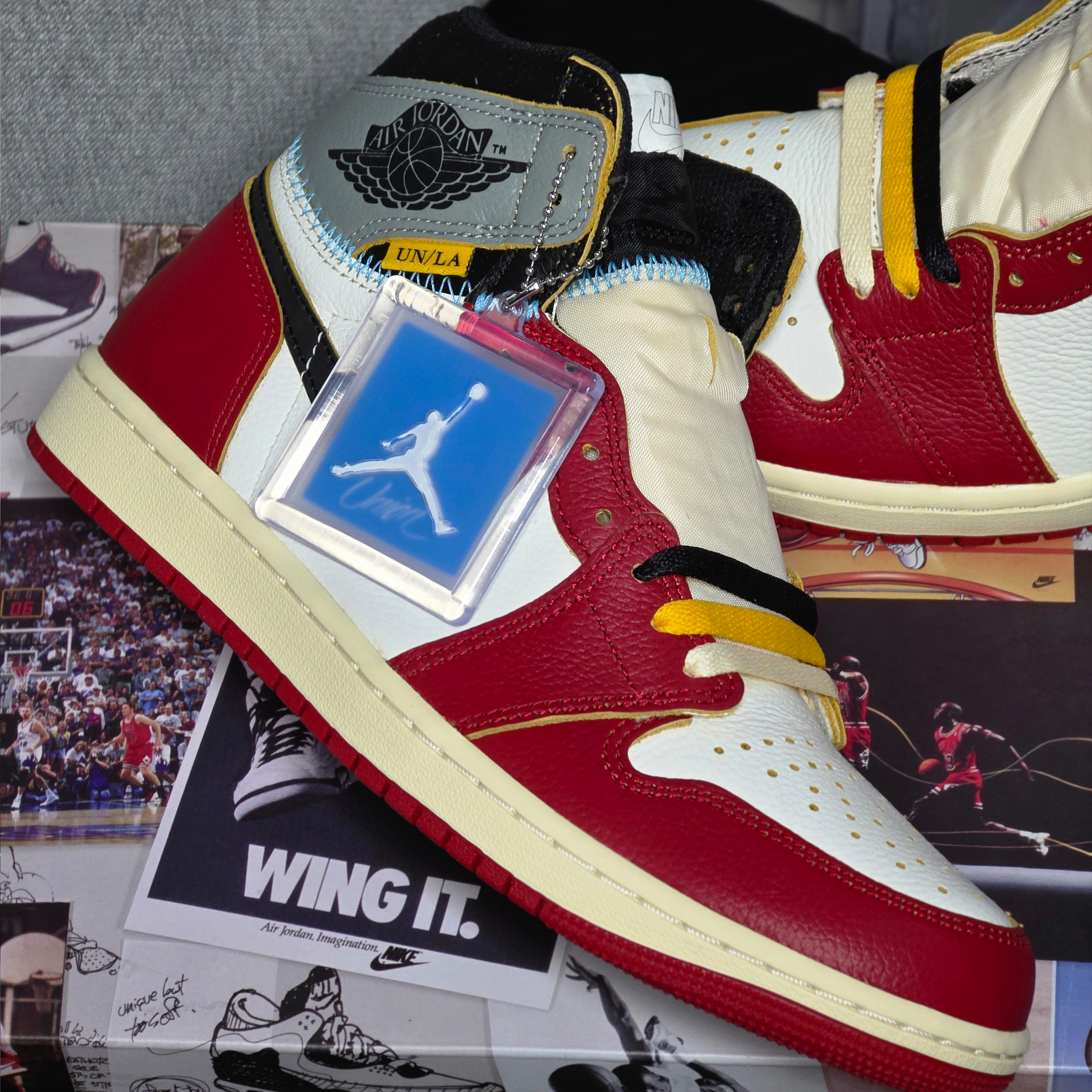 Jordan 1 x Union Retro High OG Chicago Shadow 착용 스타일 - 6