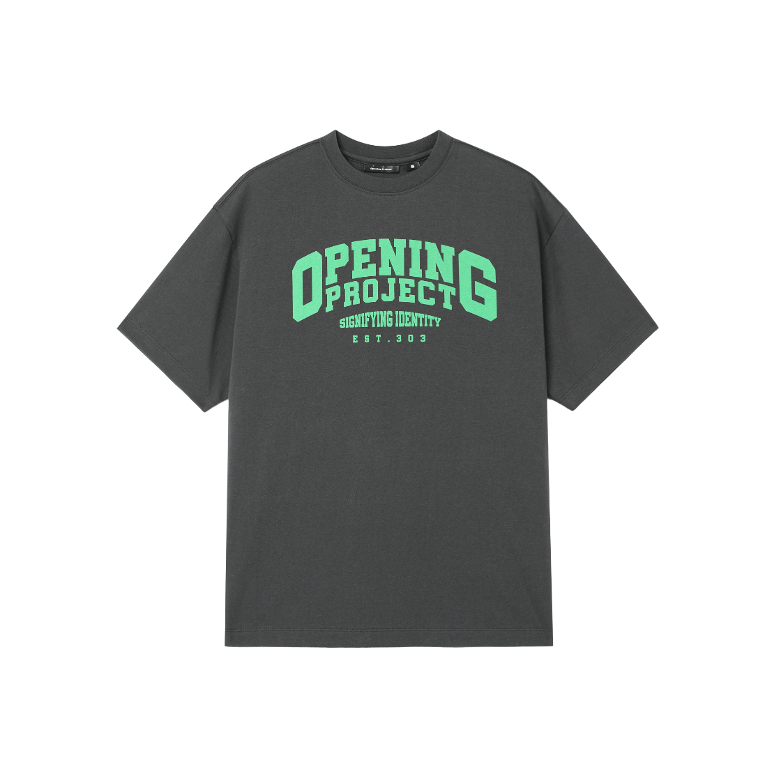 OP252UTS05CC00 Opening Project Arch Logo T Shirt Charcoal