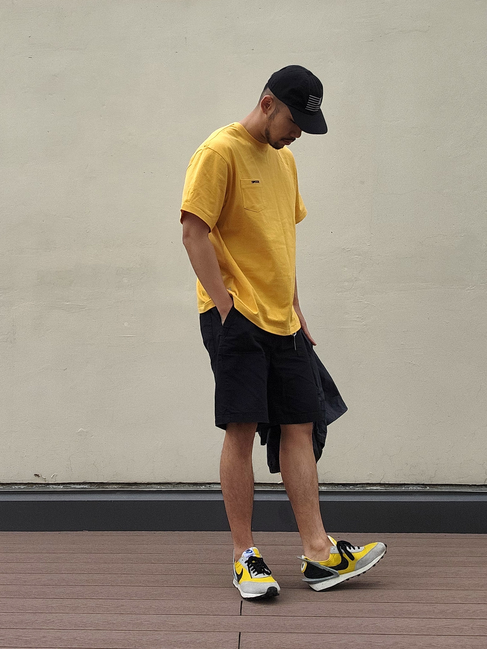 Nike x Undercover Daybreak Bright Citron 착용 스타일 - 4
