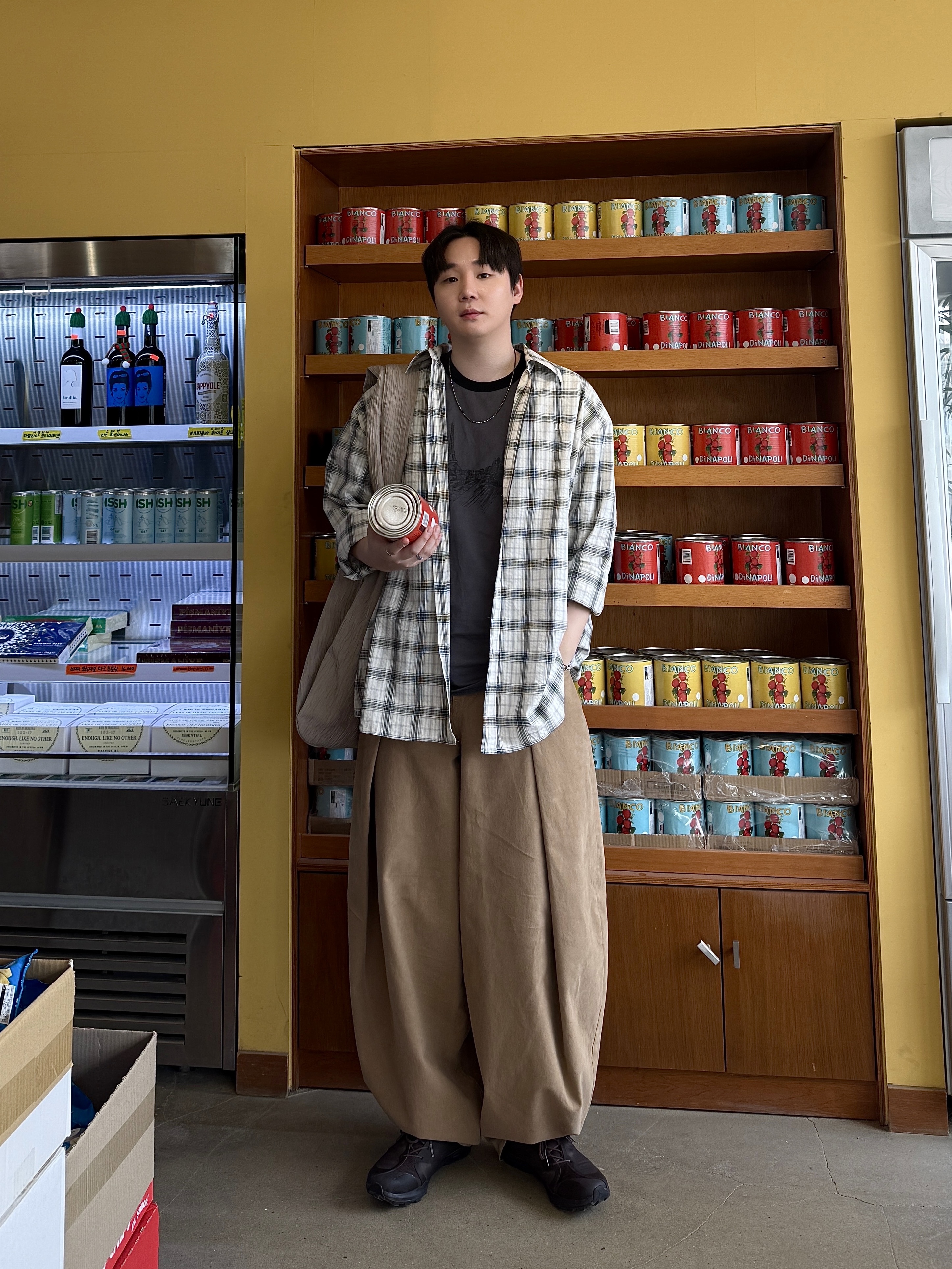 (W) On Running x Post Archive Faction (Paf) Cloudventure Peak Cacao Espresso, (W) MM6 Maison Margiela Classic Chain Ring Palladium 착용 스타일 - 1