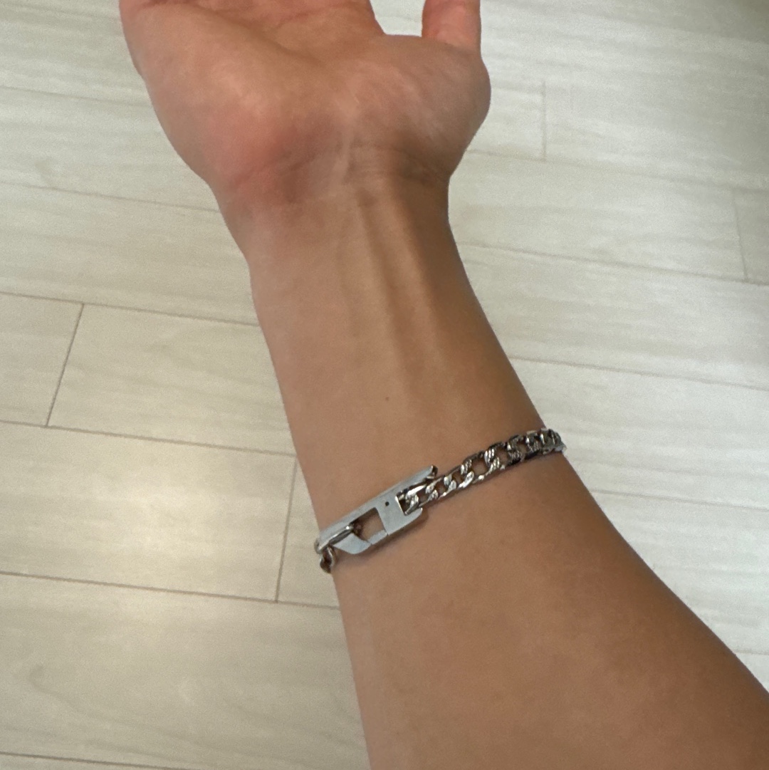 Diesel Dx1496 Stainless Steel Chain Bracelet Silver 착용 스타일