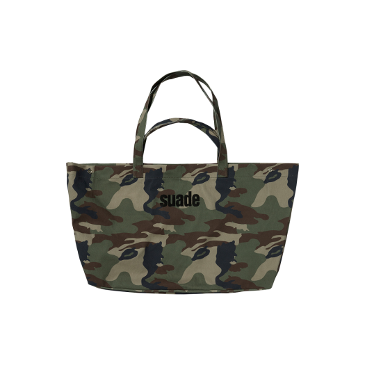 SDESBA200 Suade Washed Big Tote Bag Camo