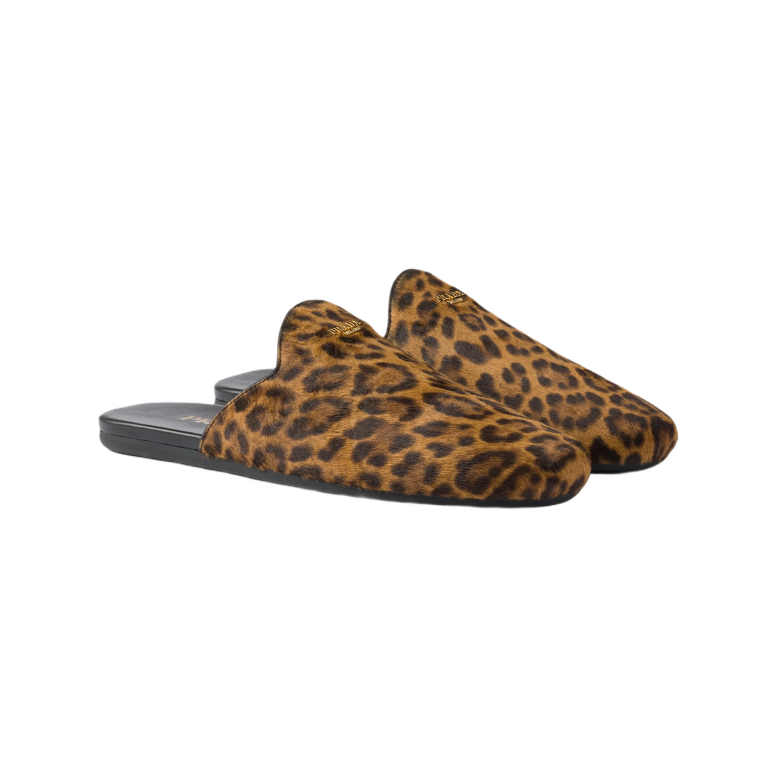 (W) 프라다 레오파드 프린트 레더 뮬 허니((W) Prada Leopard-Print Leather Mules Honey) - 2