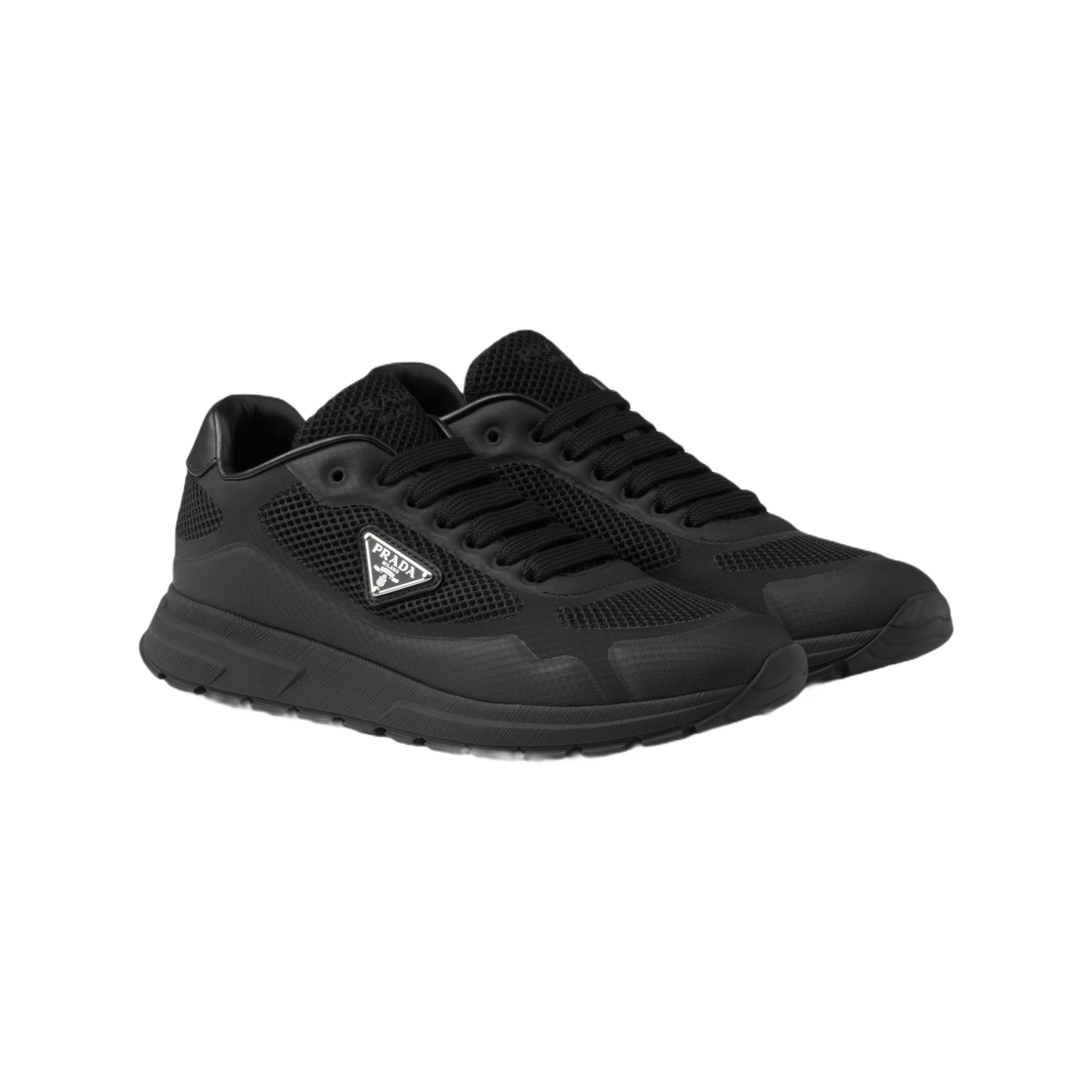 (W) 프라다 프락스 2.0 패브릭 앤 메쉬 스니커즈 블랙((W) Prada Prax 2.0 Fabric and Mesh Sneakers Black) - 2