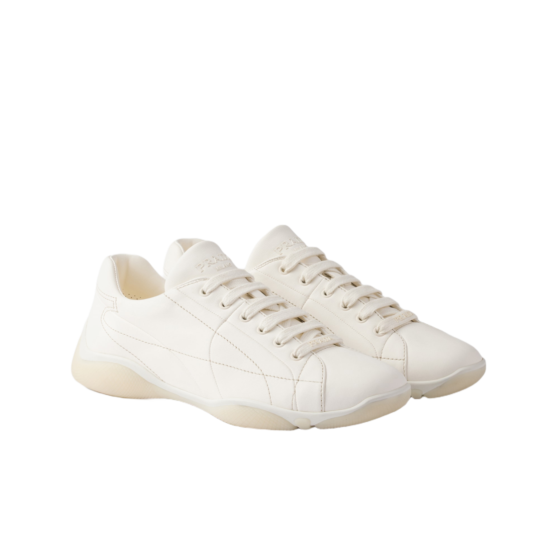 프라다 나파 레더 스니커즈 아이보리(Prada Nappa Leather Sneakers Ivory) - 2