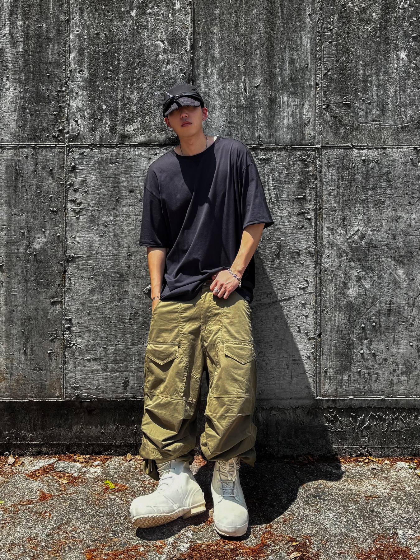 Wapworks Utility 3T Lite Cargo khaki 착용 스타일 - 1
