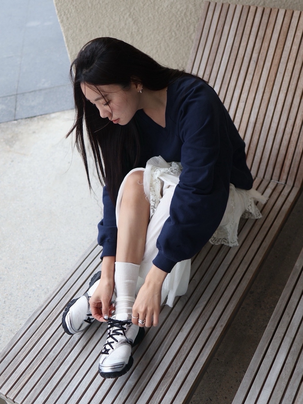 [6% 적립]Fila Echappe V2 Black 착용 스타일 - 3