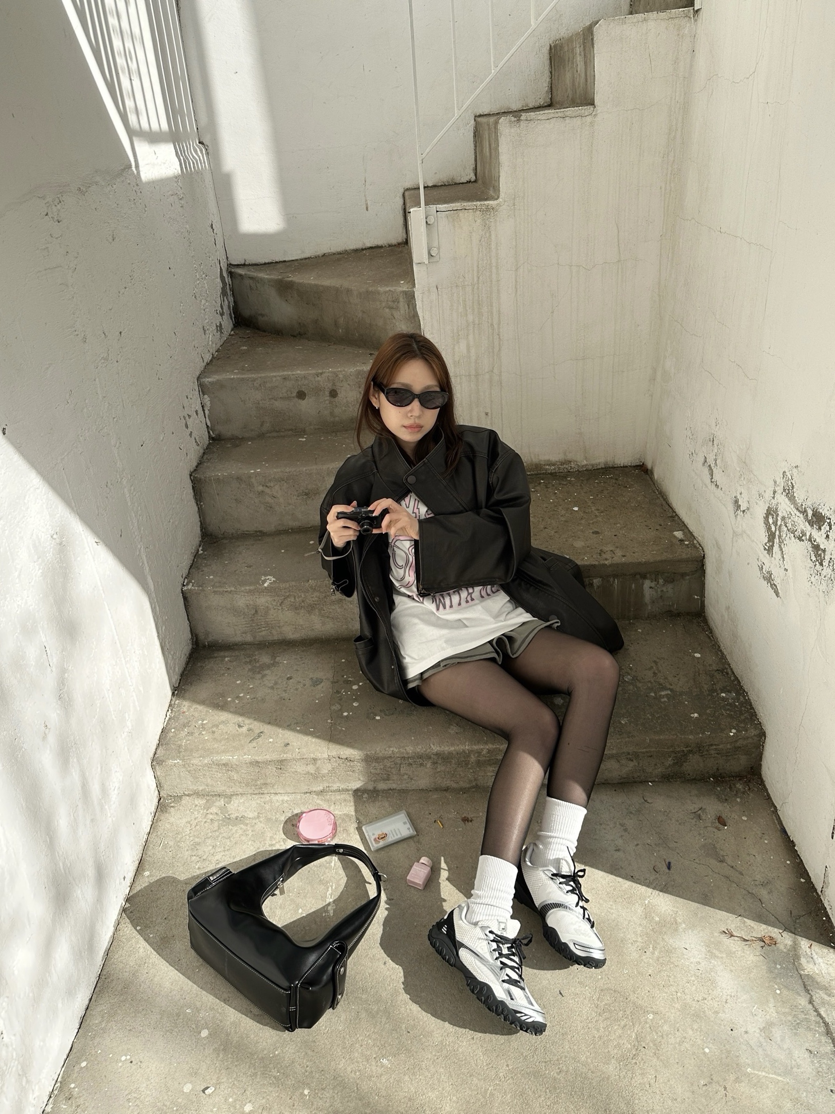 [6% 적립]Fila Echappe V2 Black 착용 스타일 - 3