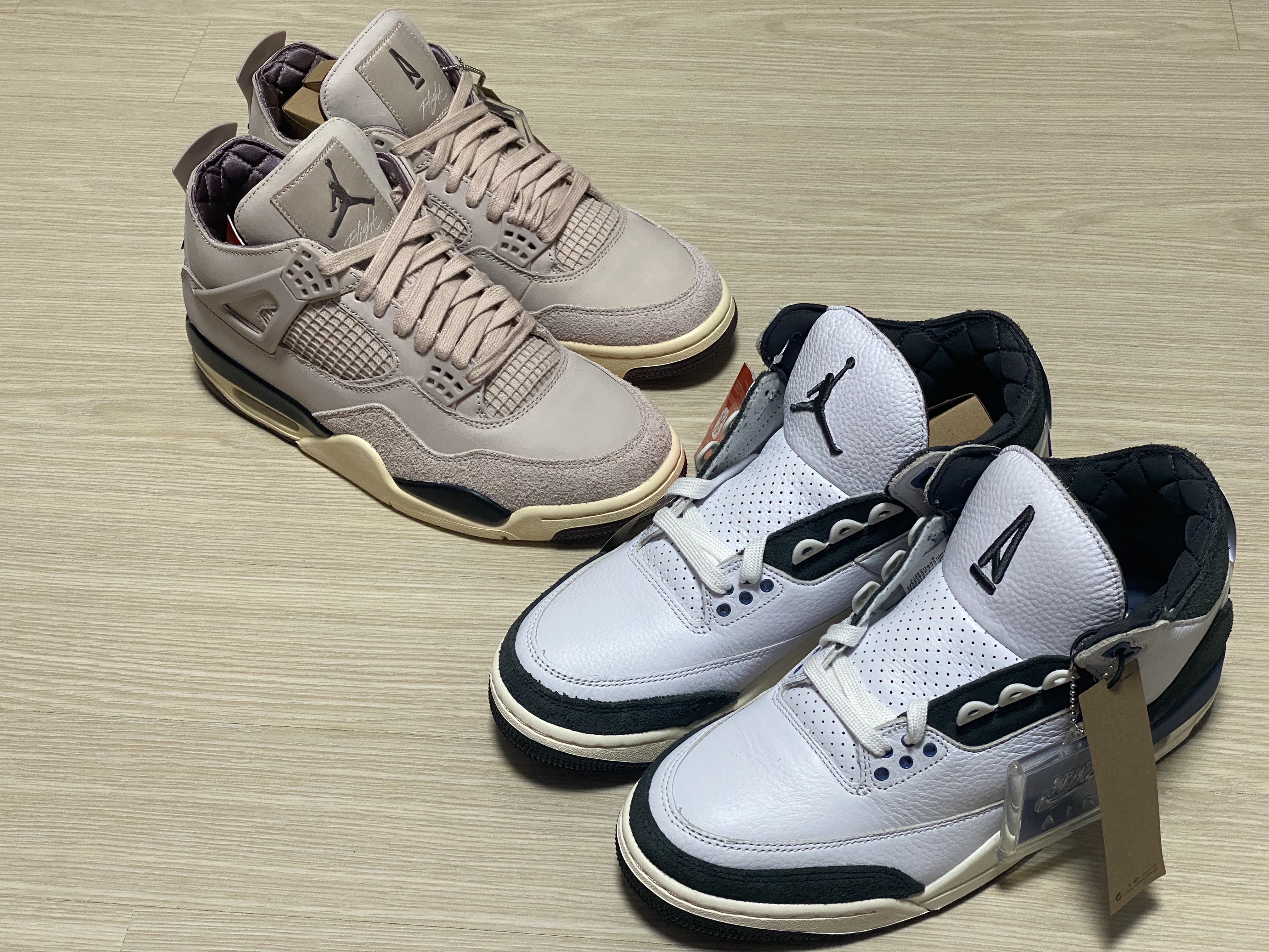 Jordan 3 x A Ma Maniere Retro OG SP For The Love, (W) Jordan 4 x A Ma Maniere Retro OG SP W.Y.W.S. 착용 스타일