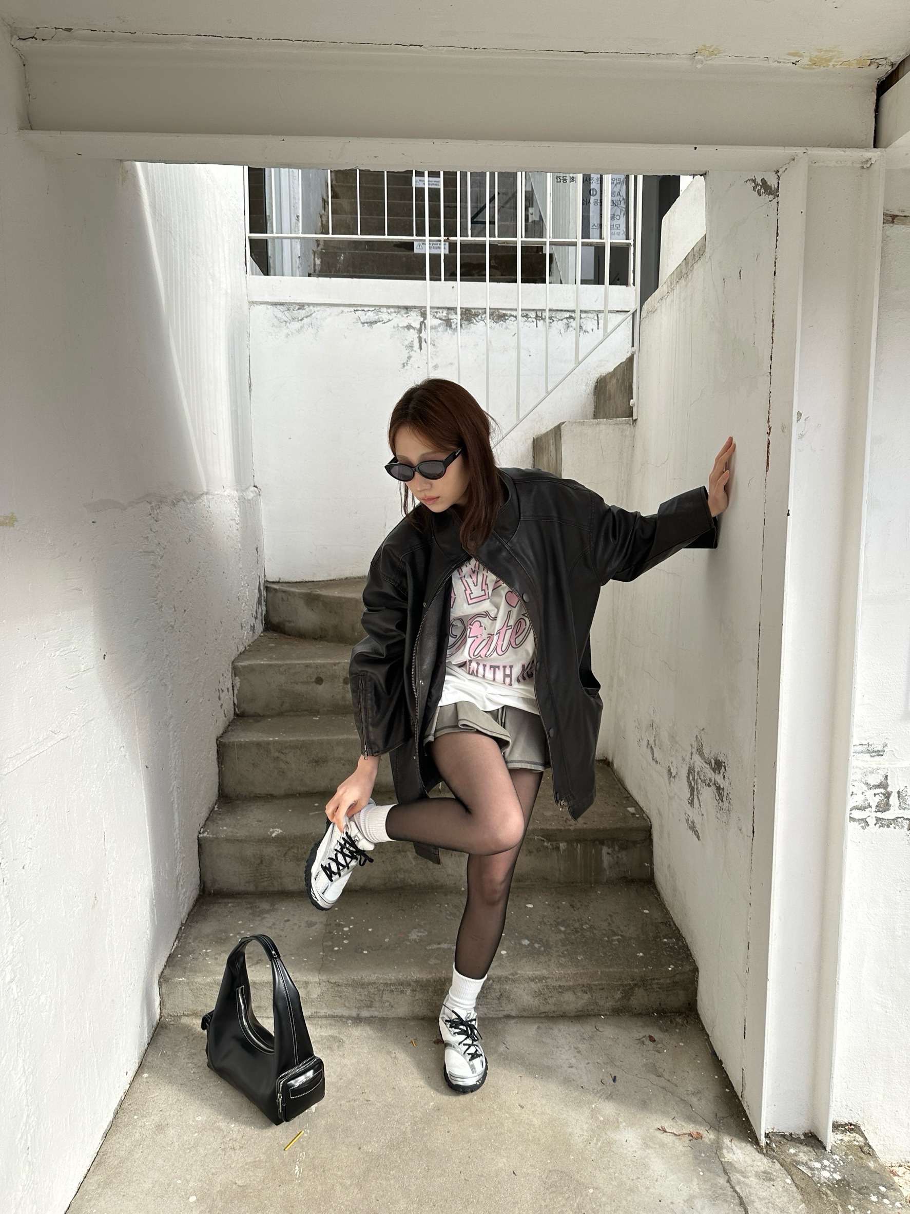 [6% 적립]Fila Echappe V2 Black 착용 스타일 - 4