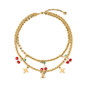 (W) Louis Vuitton x Murakami Takashi Cerise Necklace Gold