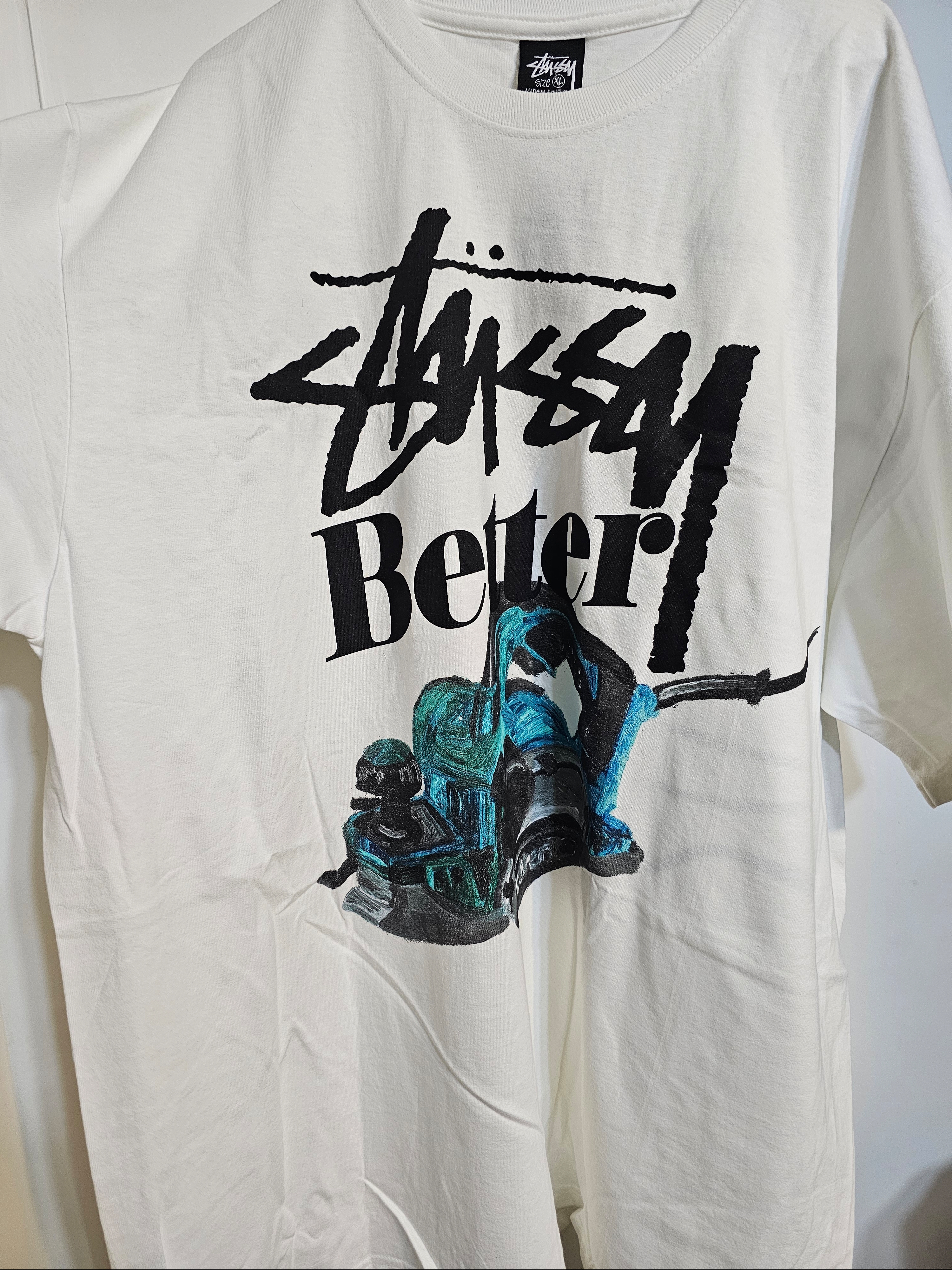 Stussy x Better Gift Shop Built Better T-Shirt White 착용 스타일 - 1
