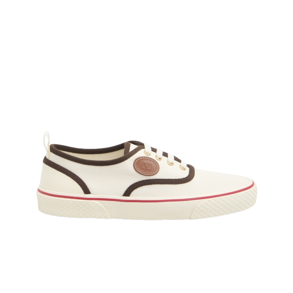 S0J87YGTR2T Valentino Nojoke Canvas Fabric Sneakers Ivory