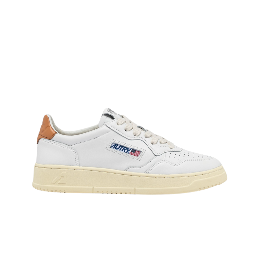 Autry Medalist Low Leather Sneakers White Sandstorm