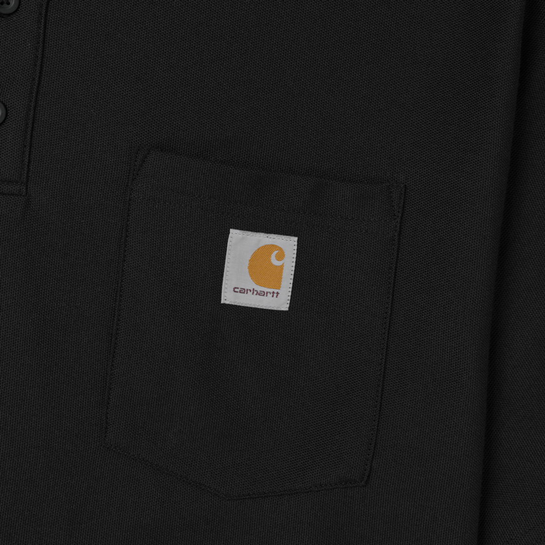 칼하트 루즈핏 미드웨이트 레귤러 숏슬리브 포켓 폴로 블랙(Carhartt Loose Fit Midweight Regular Short Sleeve Pocket Polo Black) - 3